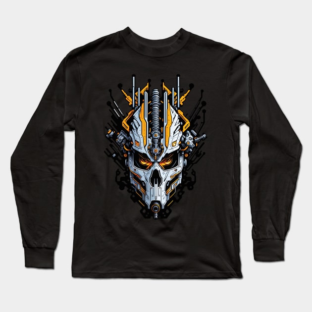 Mecha Skull S01 D54 Long Sleeve T-Shirt by Houerd